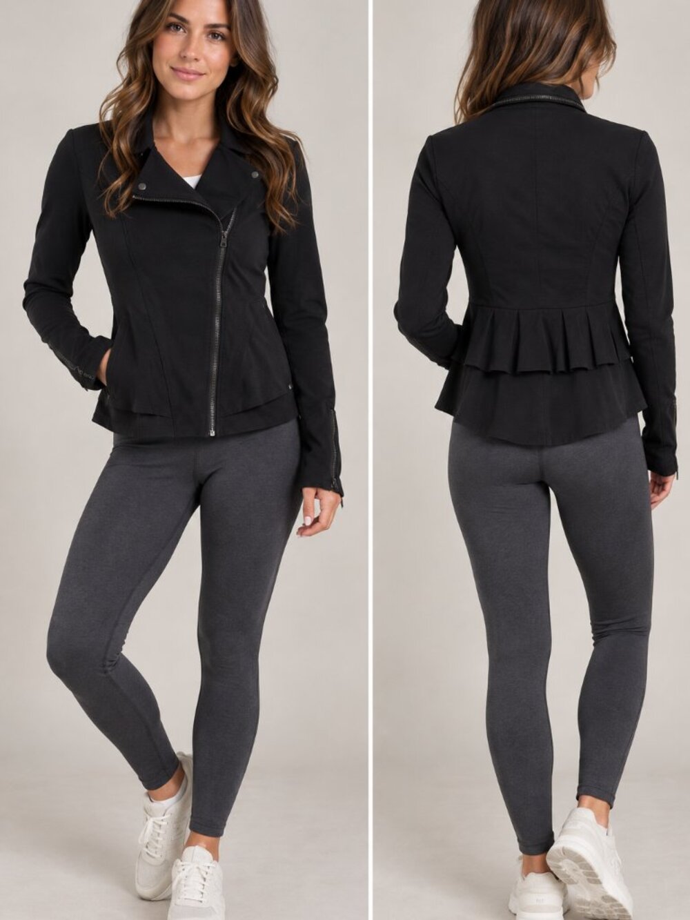 Lululemon Nice Asana Ruffle Jacket Black Estimated Size 6
